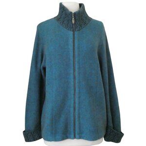 KORU NZ Zip Cardigan sweater sz M wool possum silk